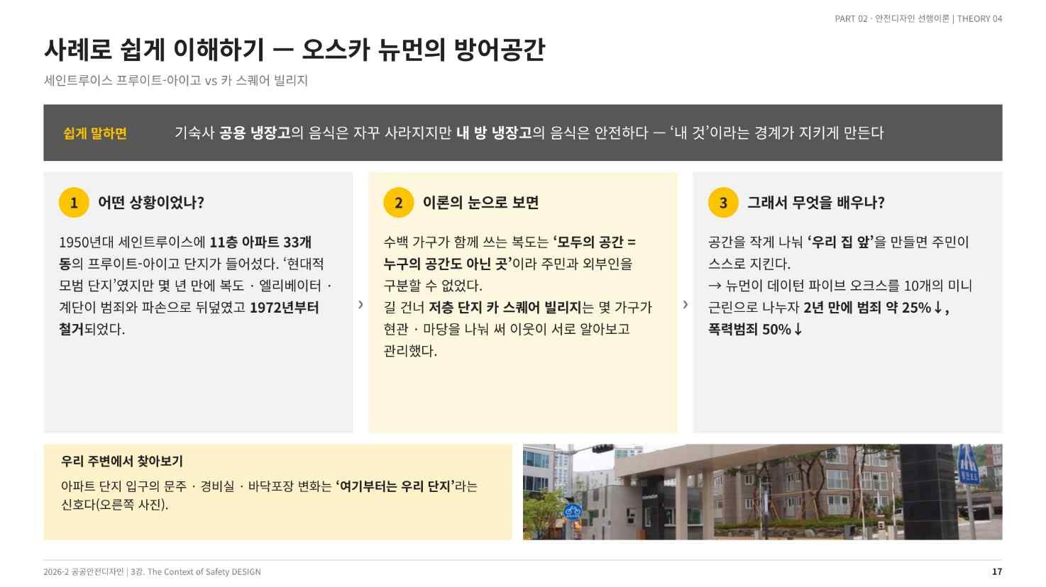 프루이트-아이고 vs 카 스퀘어 빌리지(강의 슬라이드 17쪽)