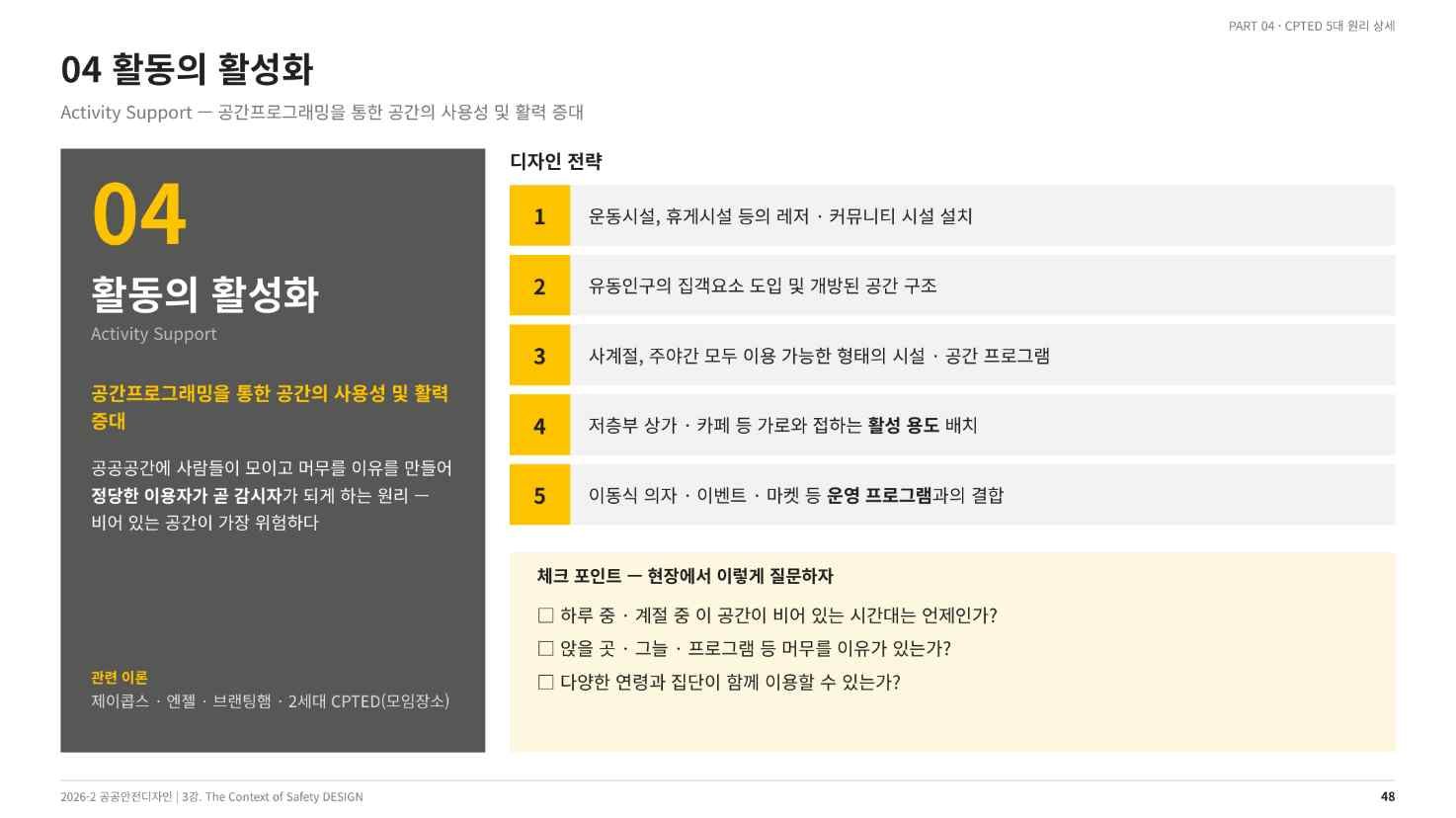 활동의 활성화 — 정의와 다섯 가지 디자인 전략(강의 슬라이드 48쪽)
