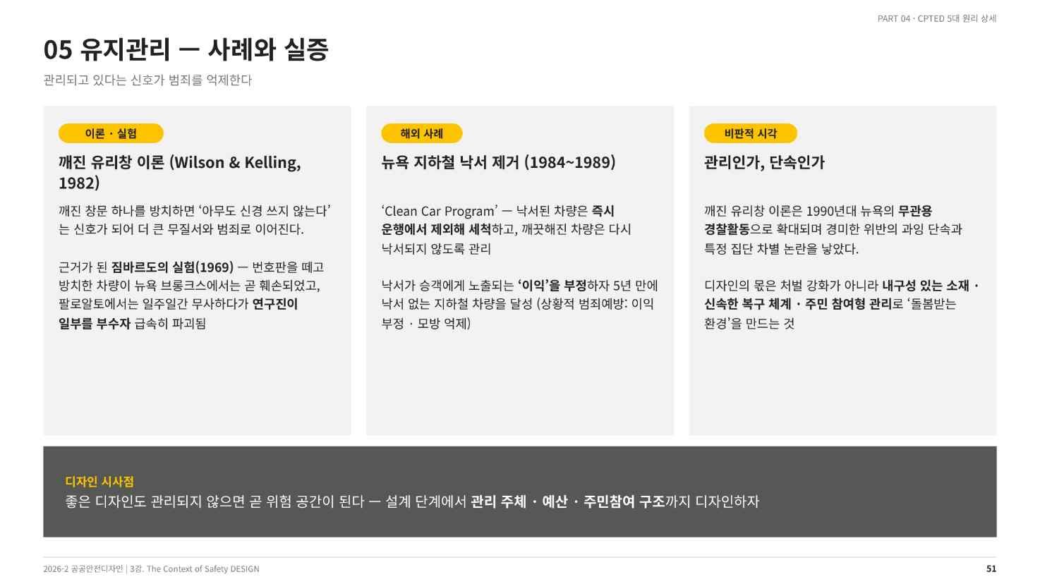 유지관리의 사례와 실증 — 깨진 유리창 이론과 뉴욕 지하철 낙서 제거